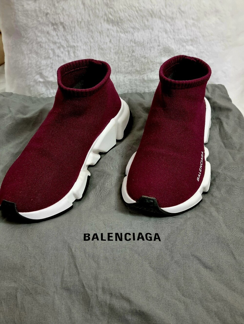 Balenciaga Speed Trainer Sock Sneakers - Burgundy
